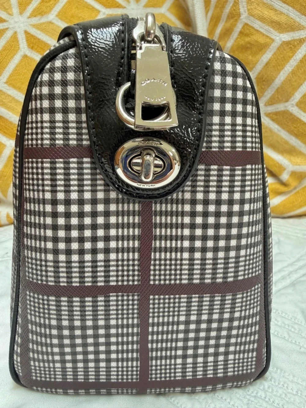 Coach Mini Bennett Satchel in Plaid Gingham Pattern